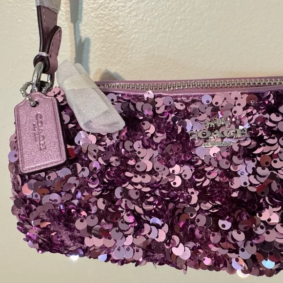 NWOT Coach Nolita Barrel Bag Lilac Sequins - Picture 5 of 8